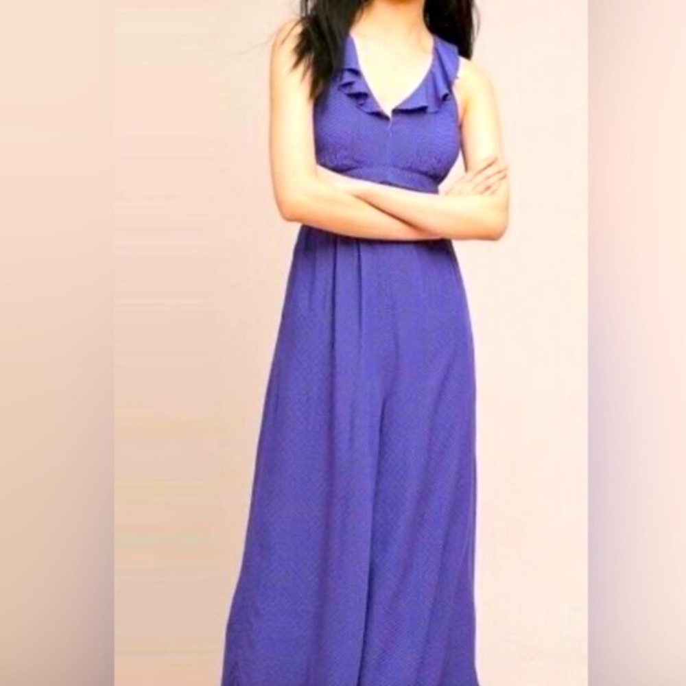 Anthropologie Maeve Purple Polka Dot Garment